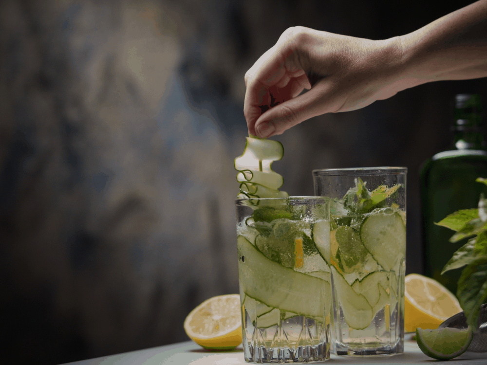Okurkový gin tonic