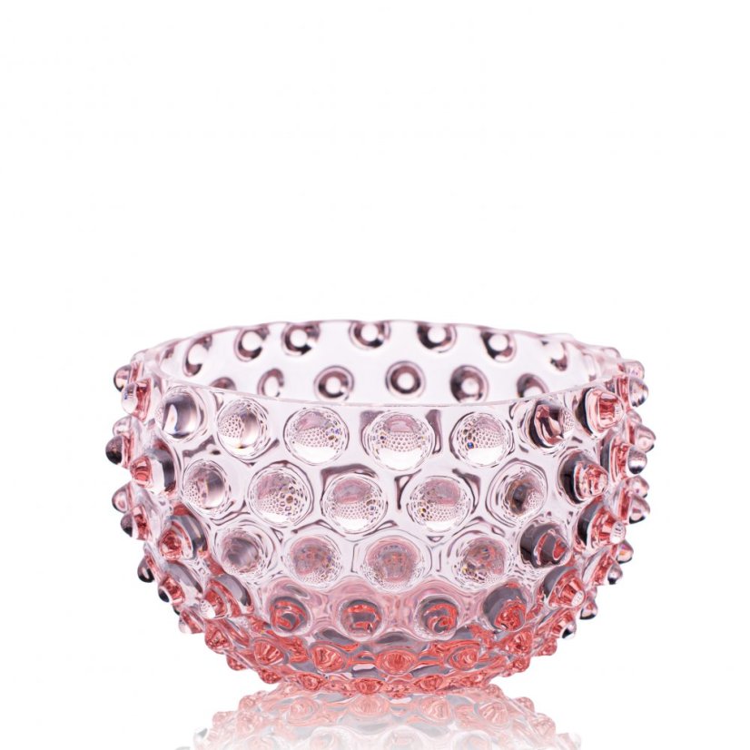 Miska, Jílek Glassworks, HOBNAIL, Neorosaline, 11,5 cm