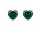 Strieborné náušnice Cher, srdce s kubickou zirkónia Preciosa, zelené