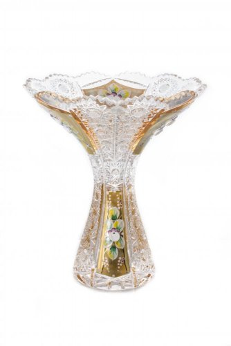 Broušená váza, Zlatá, Royal Crystal, 20,5 cm