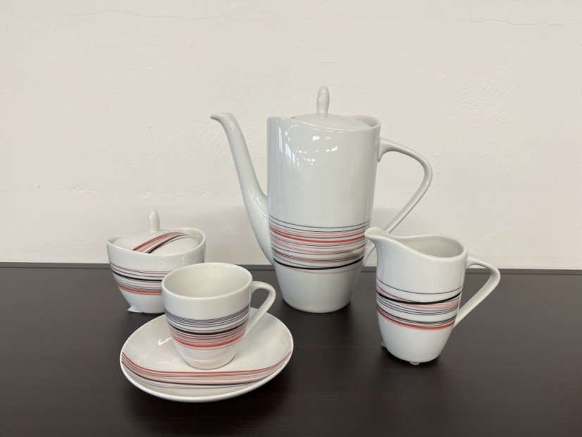 Kávová souprava Thun Sylvie Proužky – outlet Royal Crystal
