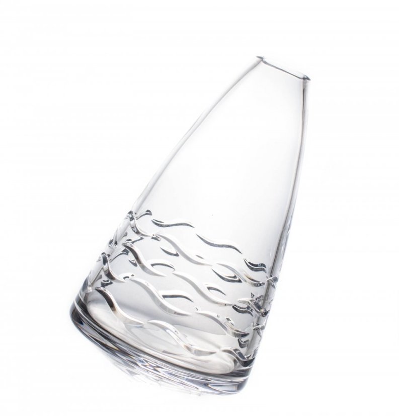 Křišťálová váza šikmá, RIVULET, Gold Crystal, 33 cm