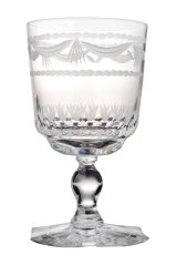 Broušená sklenice na víno 220 ml, Glamour Crystal, 6 ks