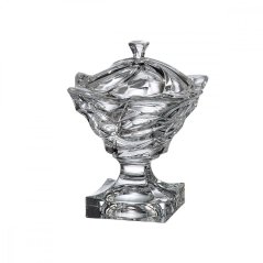 Sklenená dóza na nohe, FLAMENCO, Bohemia Treasury, 25 cm