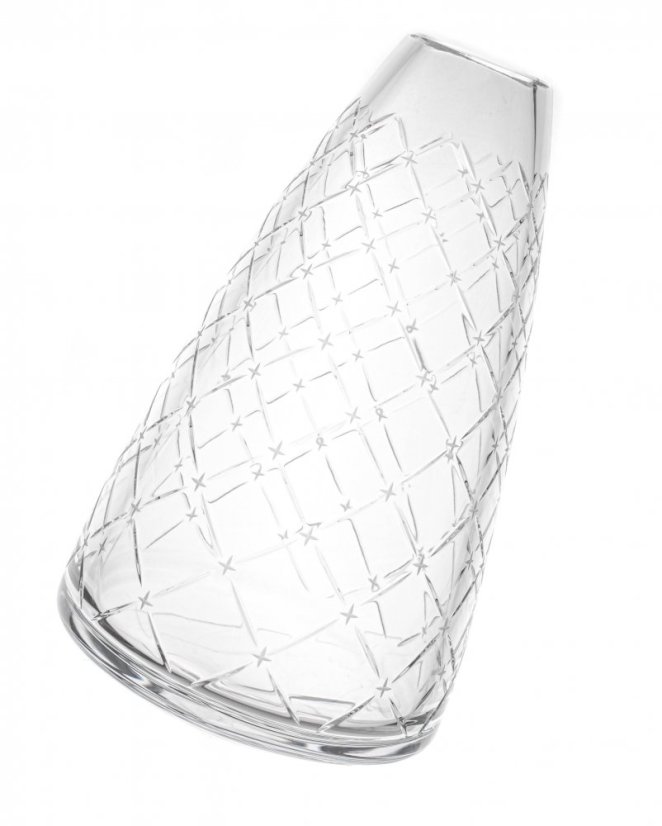 Křišťálová váza šikmá, STARS, Gold Crystal, 33 cm