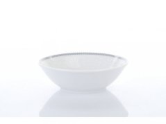 Porcelánová miska kompotová, Thun, ANGELIKA - bílá krajka, šedý lem, 13 cm