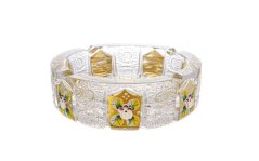 Brúsený popolník – zlatý, Royal Crystal, 15,5 cm