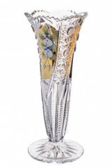 Broušená váza, Zlatá, Royal Crystal, 20,5 cm