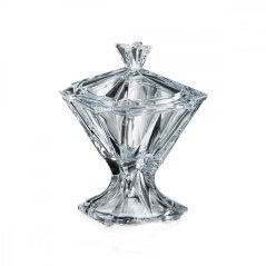 Sklenená dóza na nohe Metropolitan 26 cm | Crystalite Bohemia