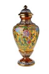 Pohár/dóza, Egermann, Amber, 45 cm