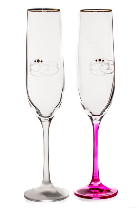 Svatební sklenice v dárkovém balení, Crystalex, VIOLA 190 ml