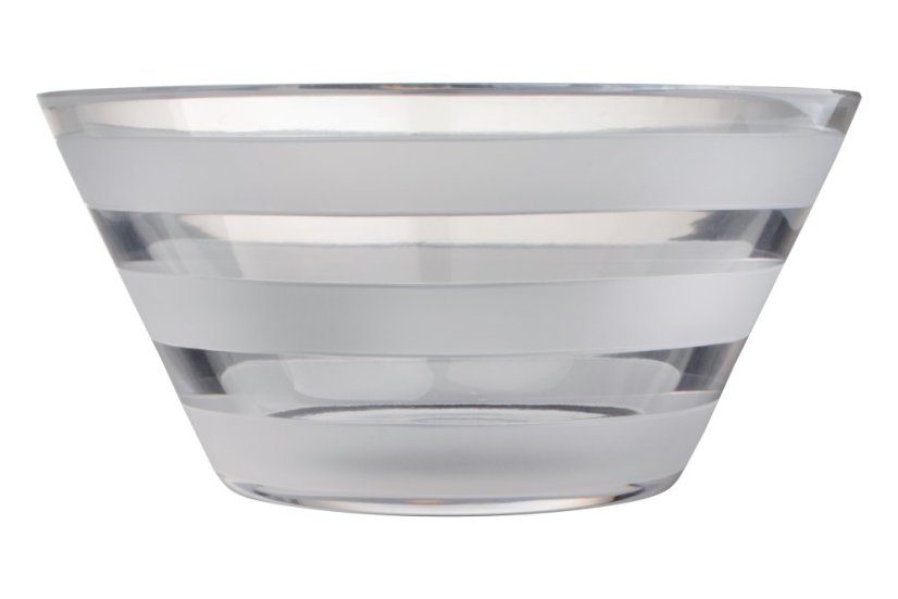 Krištáľová miska s prúžkami Glamour Crystal, 23 cm - elegantný dizajn