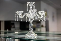 Svícen z křišťálového skla, 5 ramenný, Crystal Bohemia