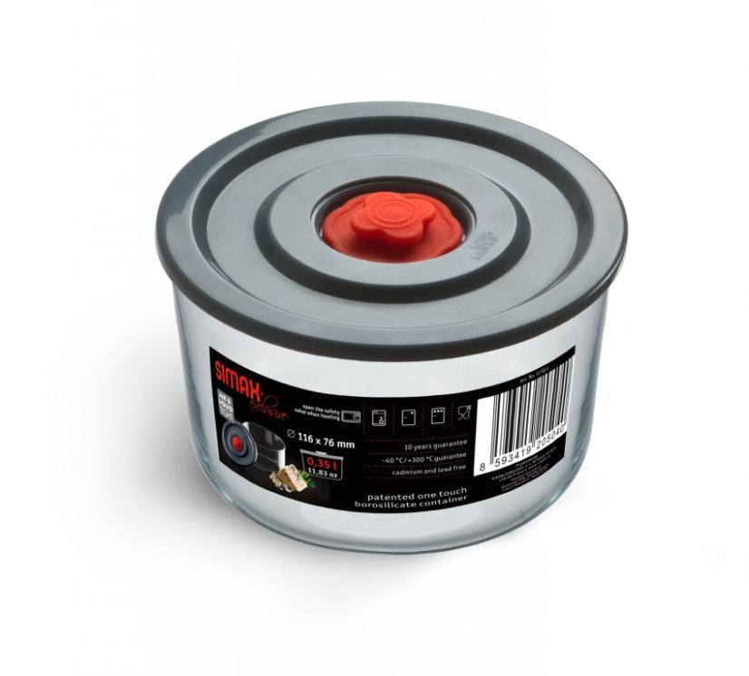 Zásobník s plastovým víkem, SIMAX, 0,35 l