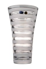 Broušená váza s pruhy, Glamour Crystal, 23 cm