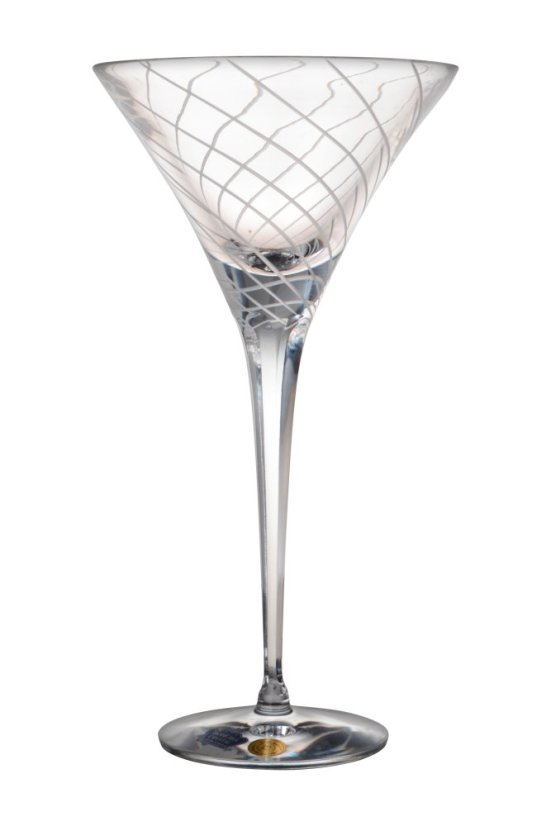 Broušený pohár s pruhmi 200 ml, Glamour Crystal, 6 ks