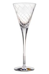 Vysoká broušená sklenice s pruhy 150 ml, Glamour Crystal, 2 ks