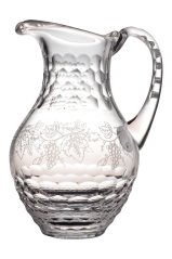 Skleněný broušený džbán s vinným motivem, Glamour Crystal, 1 ks