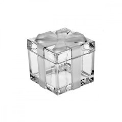 Sklenený box s mašľou, Crystal Bohemia, 11,5 cm