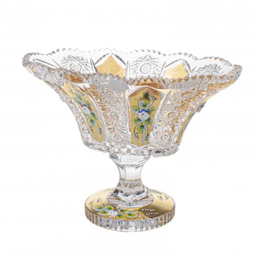 Broušená miska, Zlatá, Royal Crystal, 13 cm