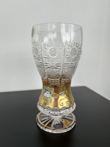Broušená sklenice, Glamour Crystal, Zlato, 280 ml, 1 ks
