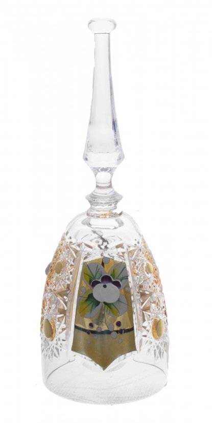Broušený zvonek se zlatem, Royal Crystal, 15,5 cm