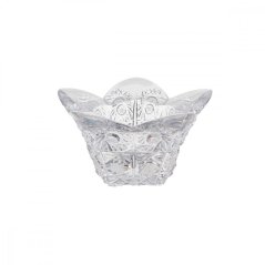 Skleněný svícen, Royal Crystal, broušený 9,8 cm