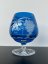 Broušená sklenice na víno, modrá, se vzorem révy vinné, 400 ml, 1 ks