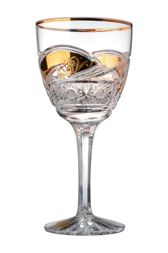 Broušená zlacená sklenice, 150 ml, Glamour Crystal, 1 ks