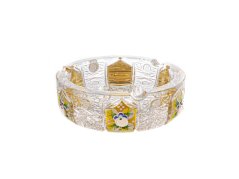 Brúsený popolník – zlatý, Royal Crystal, 13 cm