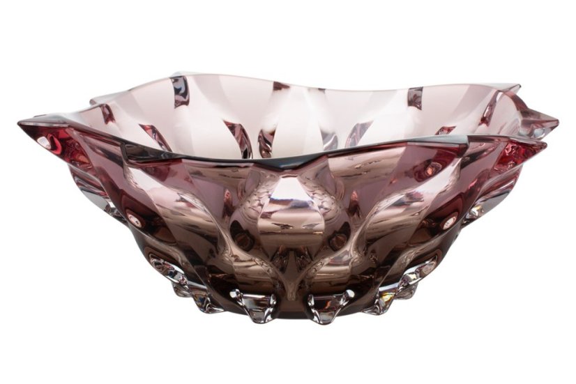 Křišťálová mísa Bohemia Treasury, SAMBA - 30,5 cm, gradient smoke pink