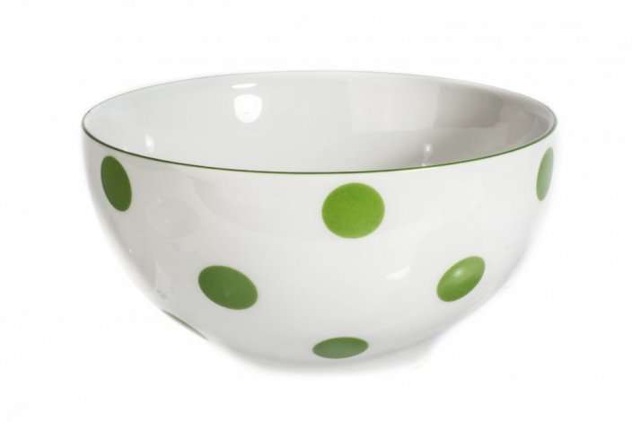 Porcelánová miska na polévku, Thun, Vital, Zelený puntík