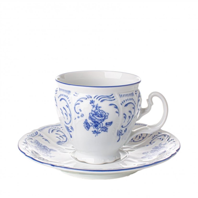 Šálek s podšálkem, Thun, BERNADOTTE, Modré květy, 170 ml, 12 ks
