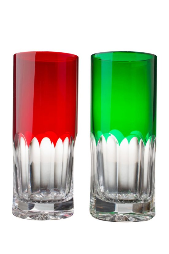 Broušené barevné sklenice na nealko 350 ml, Glamour Crystal, 2 ks