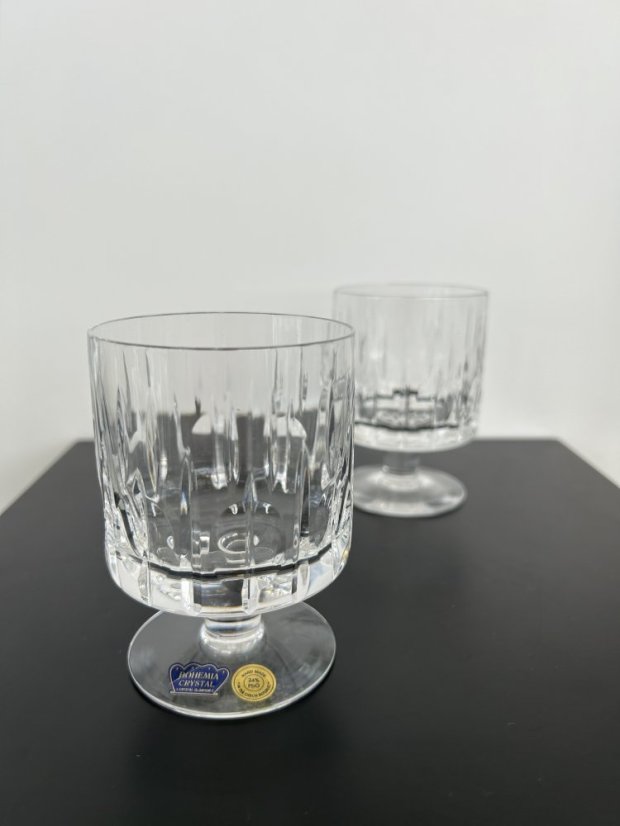 Broušené sklenice na noze, Glamour Crystal, 150 ml, 2 ks