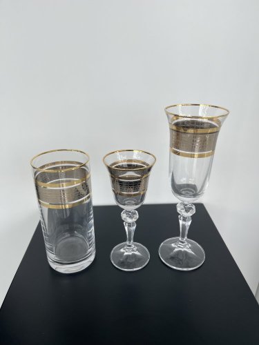 Set sklenic, Platina a Zlato, 3 ks