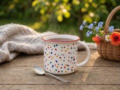 Porcelánový hrnek, Barevné puntíčky, Český porcelán Dubí, Tina, 250 ml