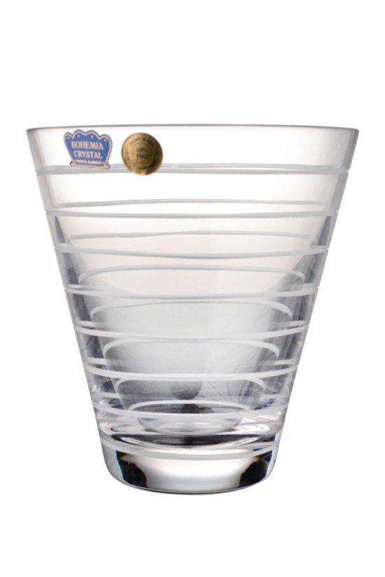 Brúsený pohár na nealko s pruhmi 340 ml, Glamour Crystal, 2 ks