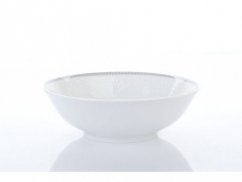 Porcelánová miska, Thun, ANGELIKA - bílá krajka, šedý lem, 16 cm