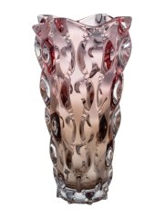 Krištáľová váza Bohemia Treasury, SAMBA - 30,5 cm, gradient smoke pink