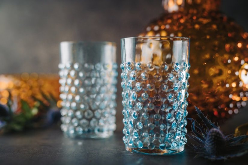 Pohár Hobnail 250 ml – Jílek Glassworks, azúrová