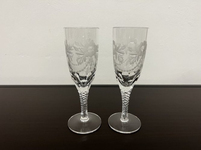 Sklenice na šampaňské, dekor kytky, Glamour Crystal, 160 ml, 2 ks