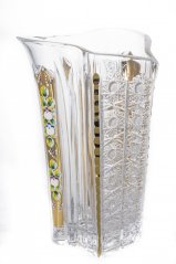 Broušená váza, Zlatá, Royal Crystal, 24 cm