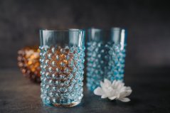 Sklenice, Jílek Glassworks, HOBNAIL, Podj. azurová, 250 ml, 6 ks