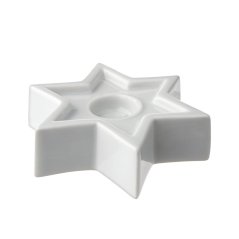 Porcelánový svietnik Hviezda Český porcelán Dubí biely 8,2 cm