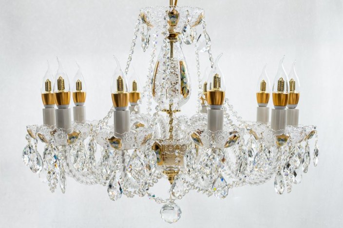 Krištáľový luster, Royal Crystal, zlacený - 10 žiarovek