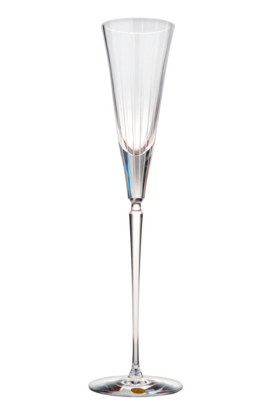 Broušená sklenice s pruhy na šampaňské, Glamour Crystal, 2 ks