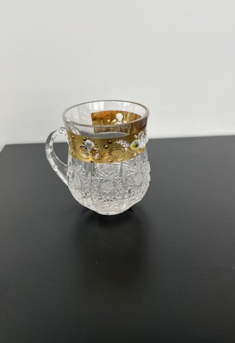 Broušená sklenice, Glamour Crystal, Zlato, 125 ml, 1 ks