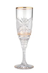 Brúsené zlatené poháre 160 ml, Glamour Crystal, 6 ks