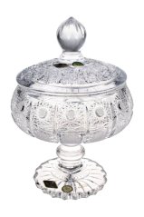 Broušená dóza na noze 16,5 cm | Royal Crystal